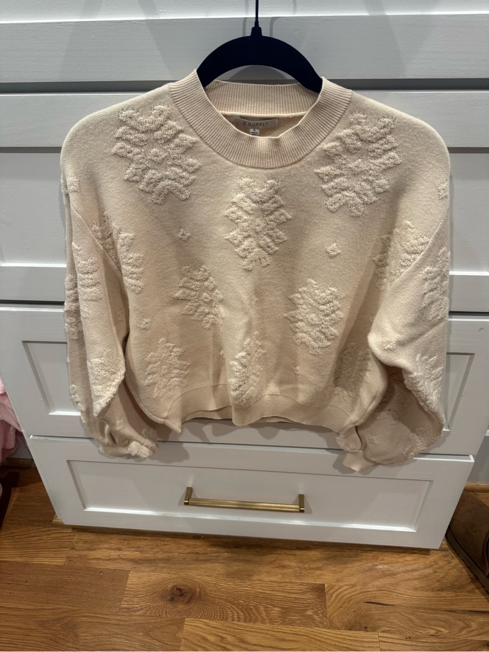 Zsupply Textured Cream Crewneck Sweater